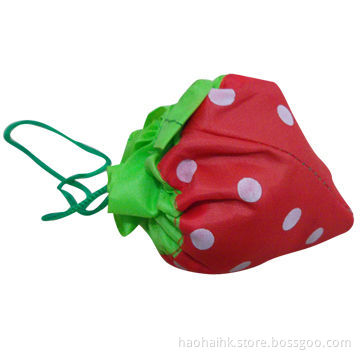 Polyester Strawberries Shopping Bag, It Can be Folded and Cleaned, Environment-friendly